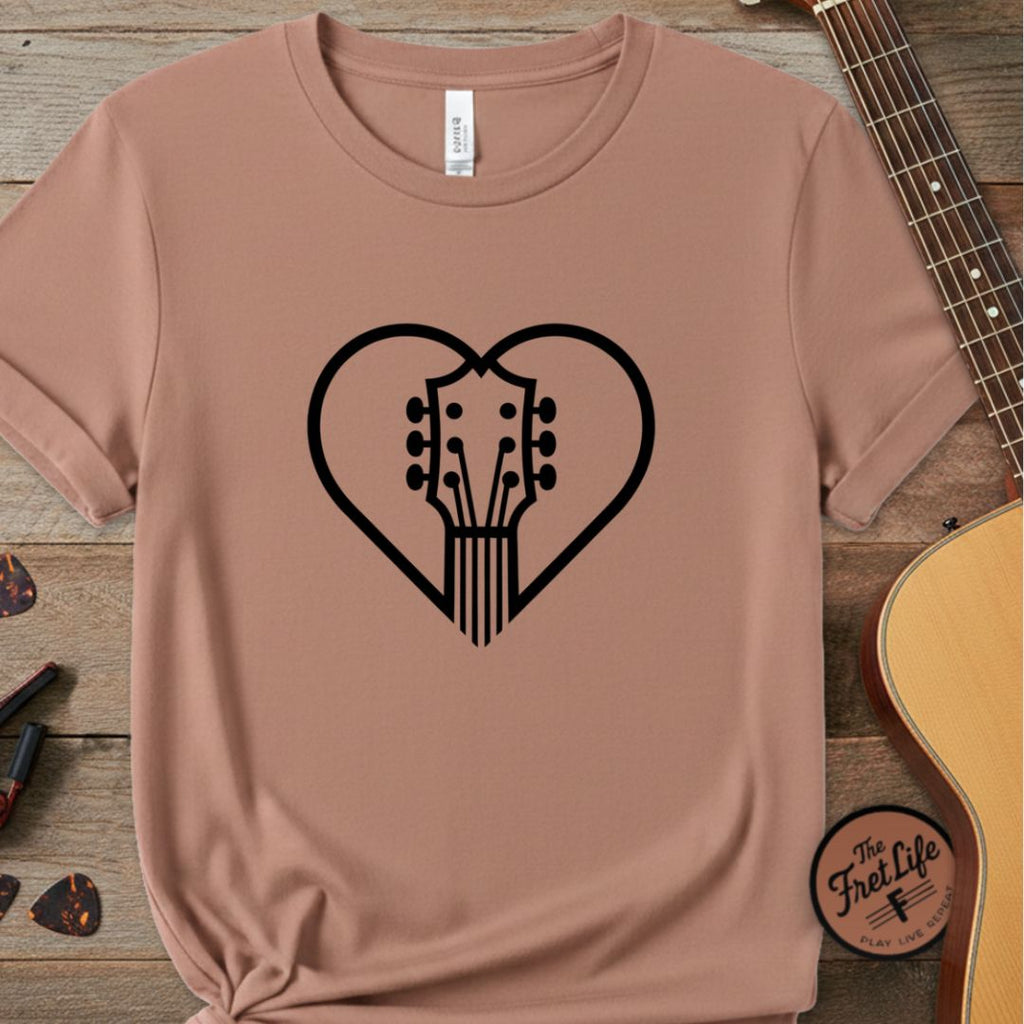 Printify T-Shirt Terracotta / S Guitar Heartbeat | Premium T-Shirt