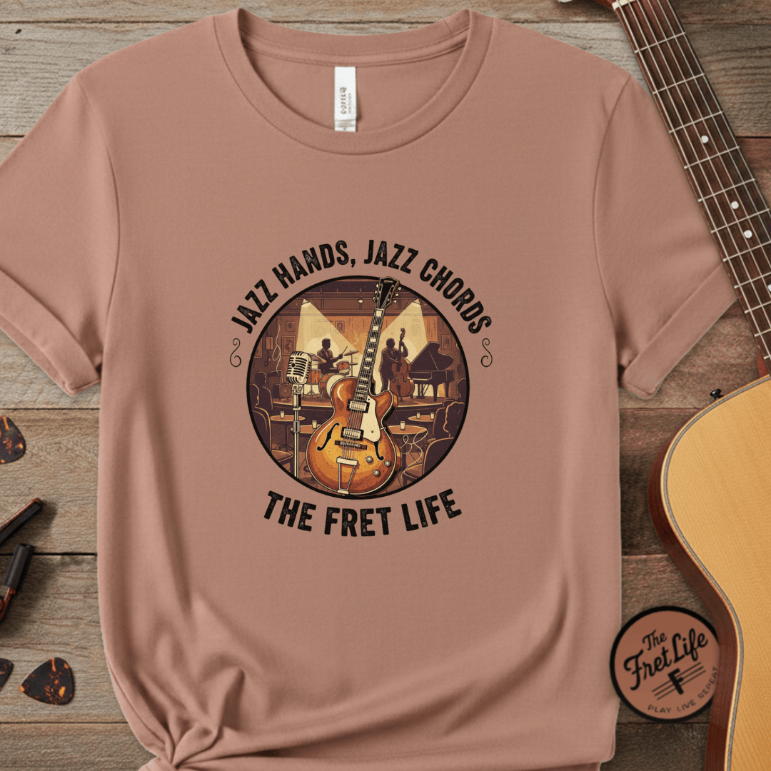 Printify T-Shirt Terracotta / S Jazz Hands, Jazz Chords: The Fret Life Club Tee