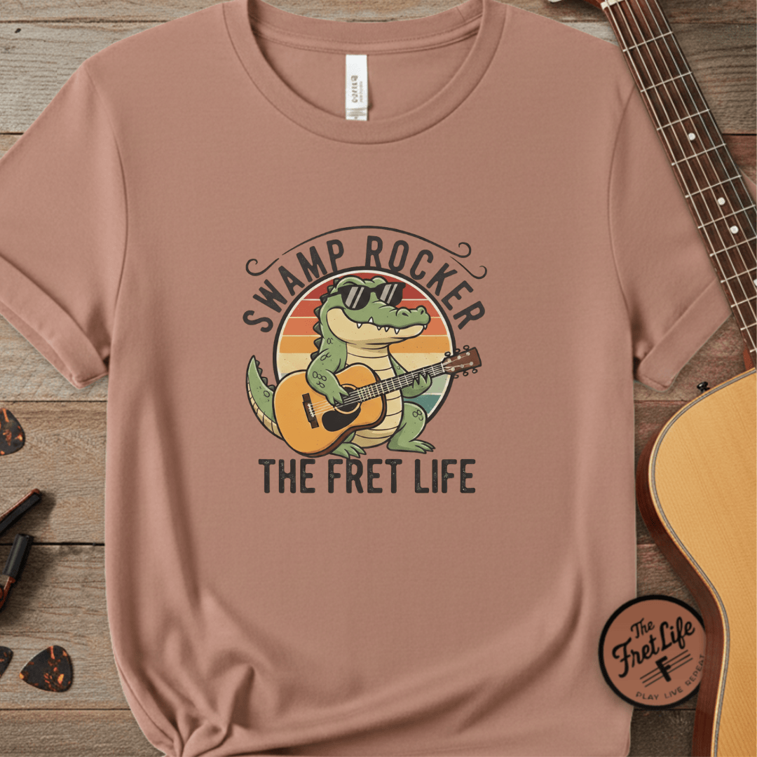 Printify T-Shirt Terracotta / S Swamp Rocker: The Fret Life Gator Tee
