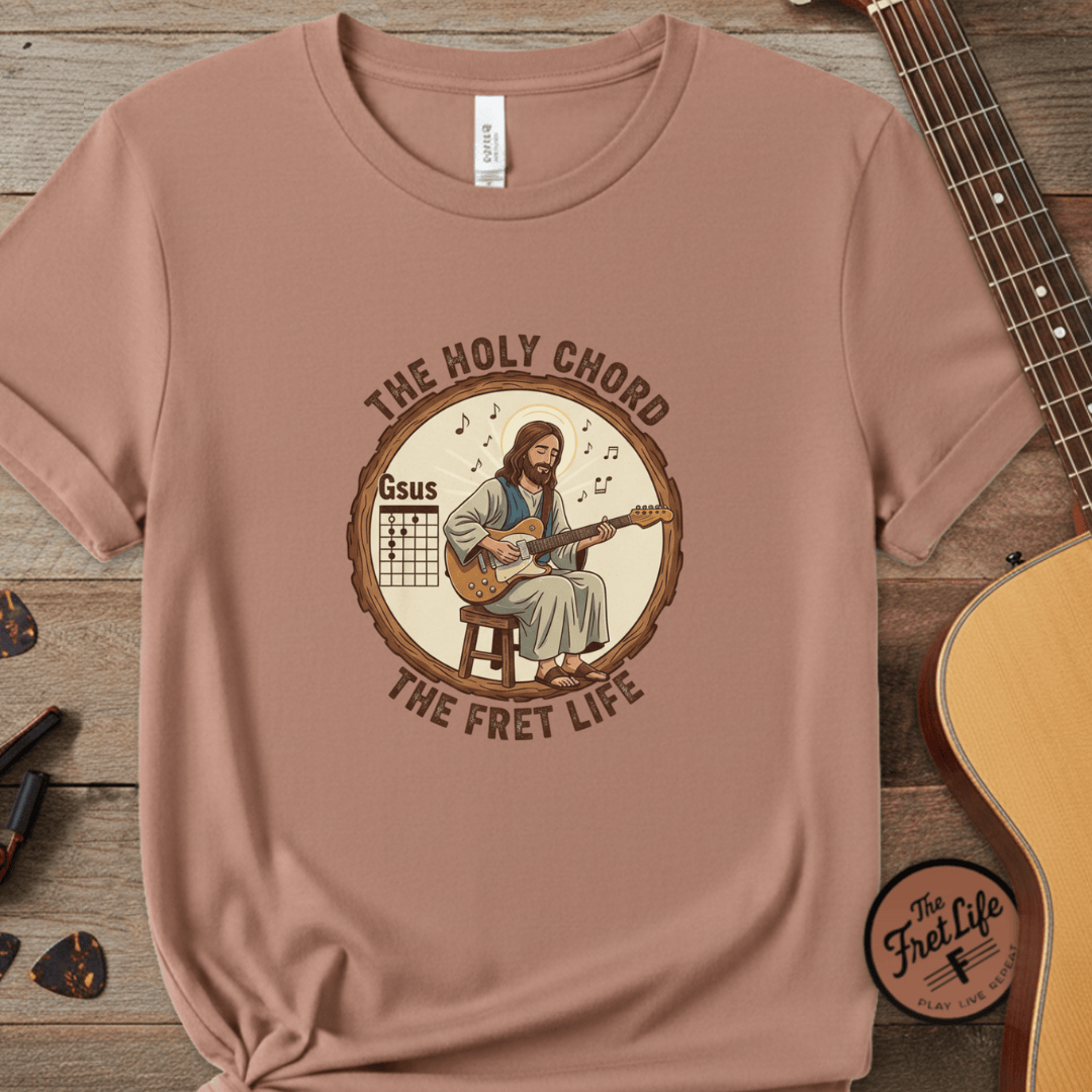 Printify T-Shirt Terracotta / S The Holy Chord Gsus T-Shirt: Faith, Music, and the Fret Life.