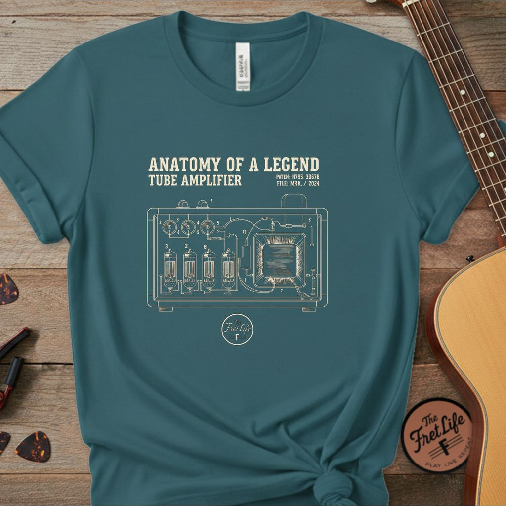 Printify T-Shirt Topaz Blue / 4XL Anatomy of a Legend Tube Amp | Premium T-Shirt