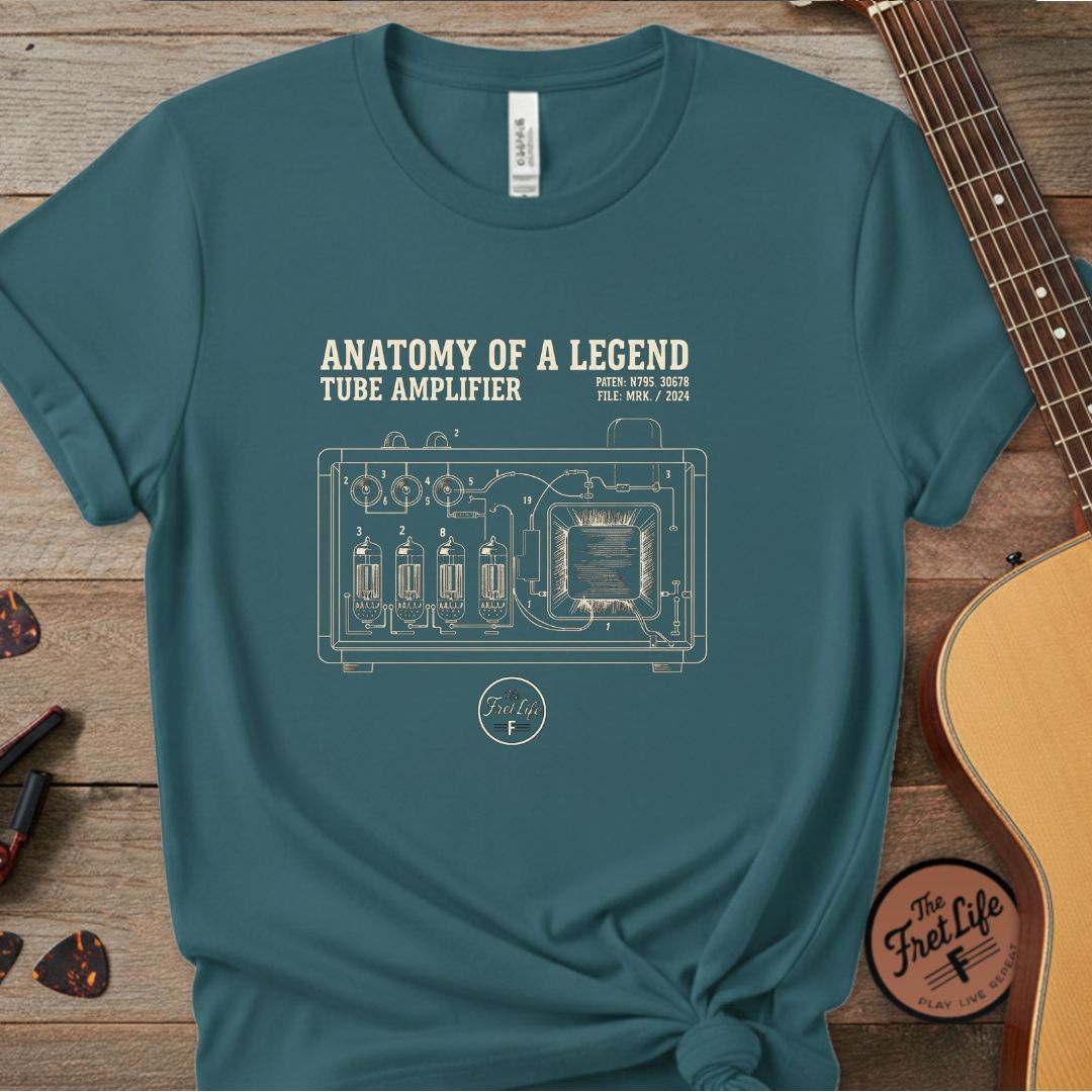 Printify T-Shirt Topaz Blue / 4XL Anatomy of a Legend Tube Amp | Premium T-Shirt