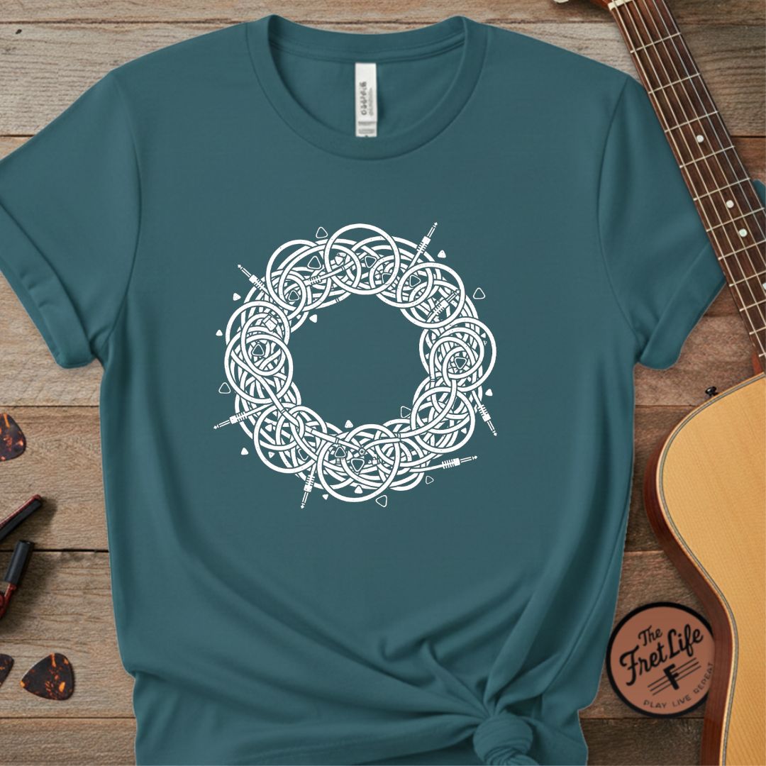 Printify T-Shirt Topaz Blue / 4XL Cable Spaghetti: The Signal Chain Mandala T-Shirt