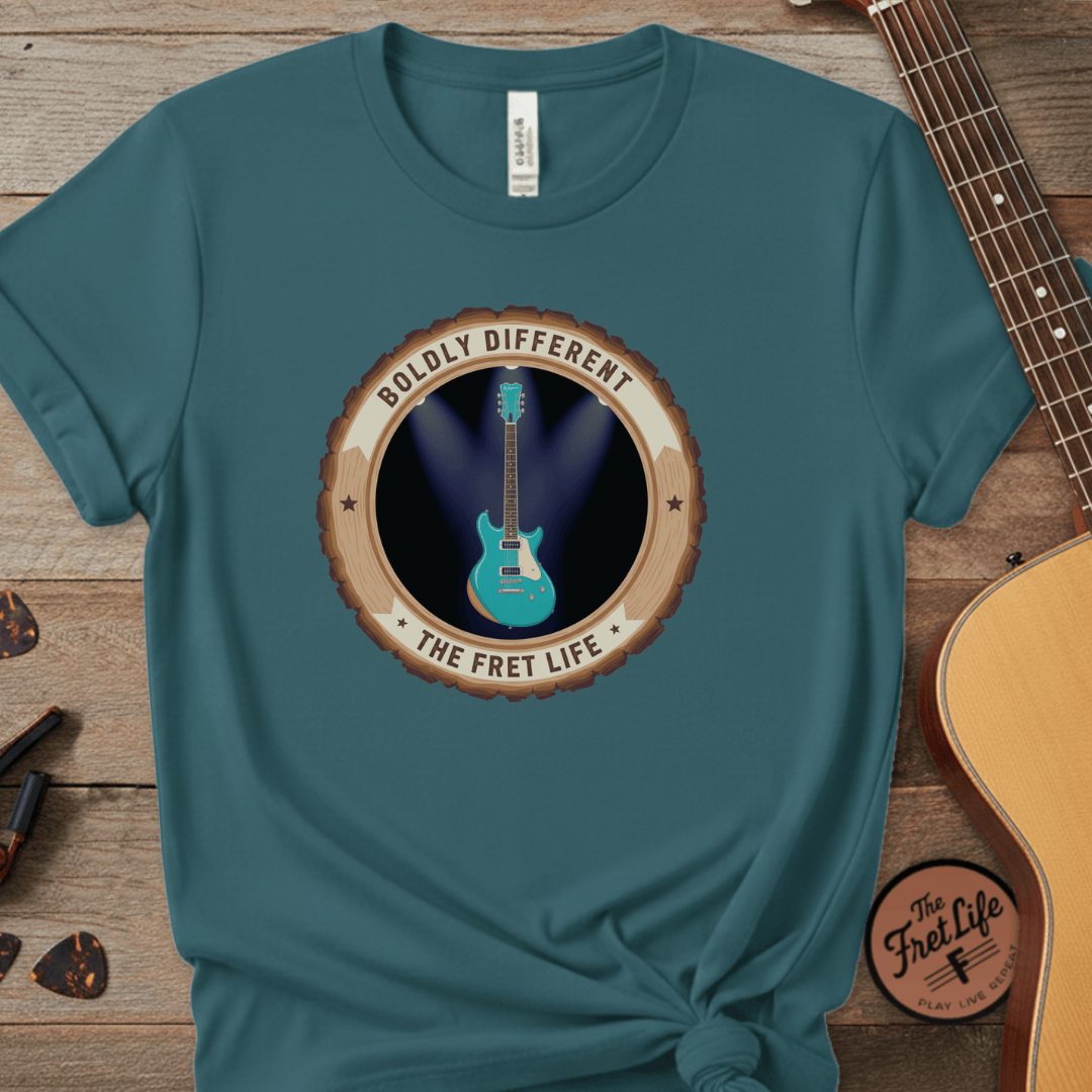 Printify T-Shirt Topaz Blue / S Boldly Different Tee | Reverend Guitars Unique Electric Guitar Shirt