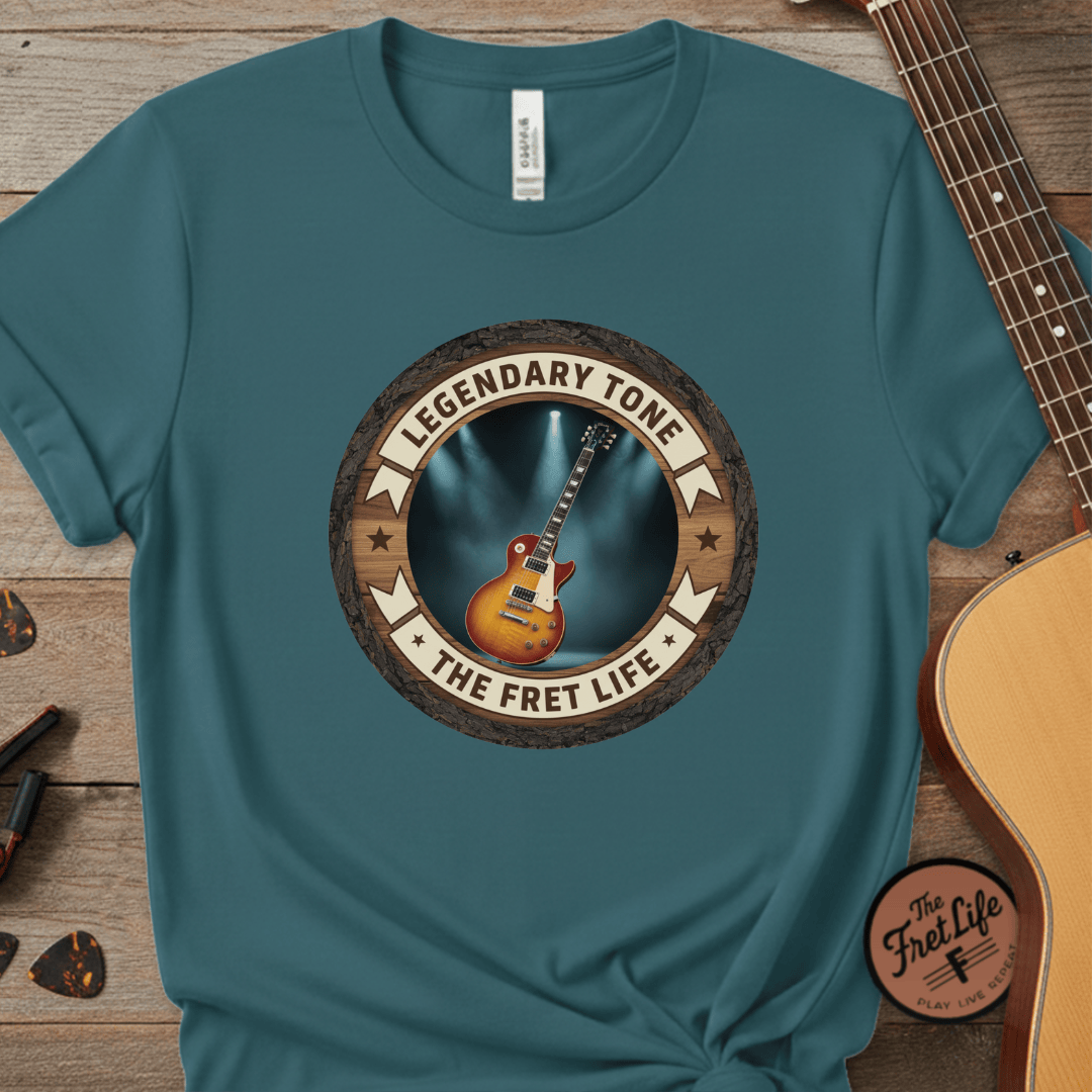 Printify T-Shirt Topaz Blue / S Legendary Tone Tee | Gibson Les Paul Electric Guitar Fan Shirt