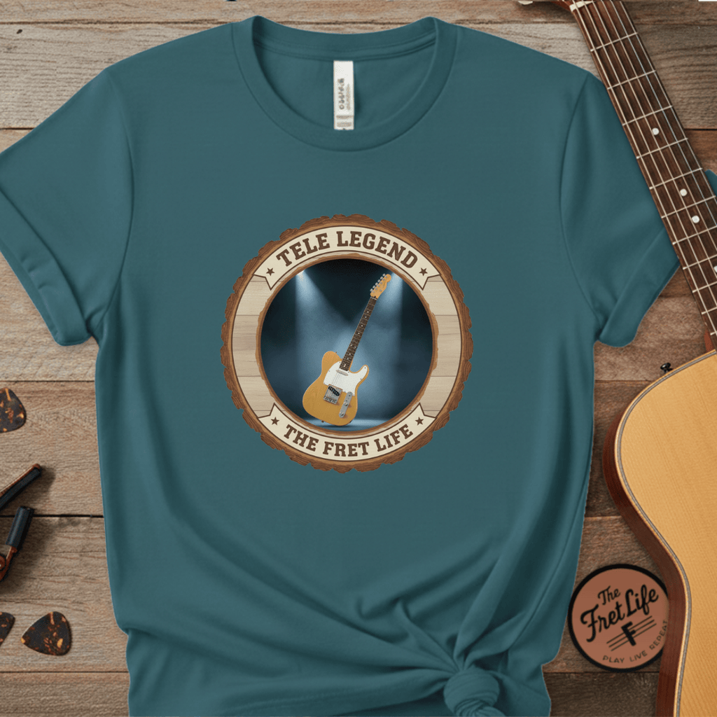 Printify T-Shirt Topaz Blue / S Tele Legend Tee | Fender Telecaster Twang Electric Guitar Shirt