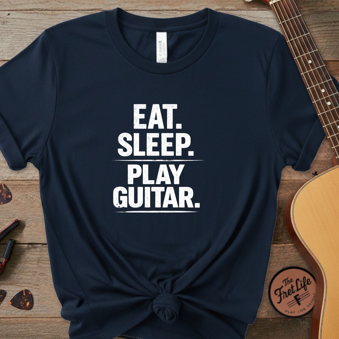Printify T-Shirt True Navy / S Eat. Sleep. Play Guitar. | Premium T-Shirt
