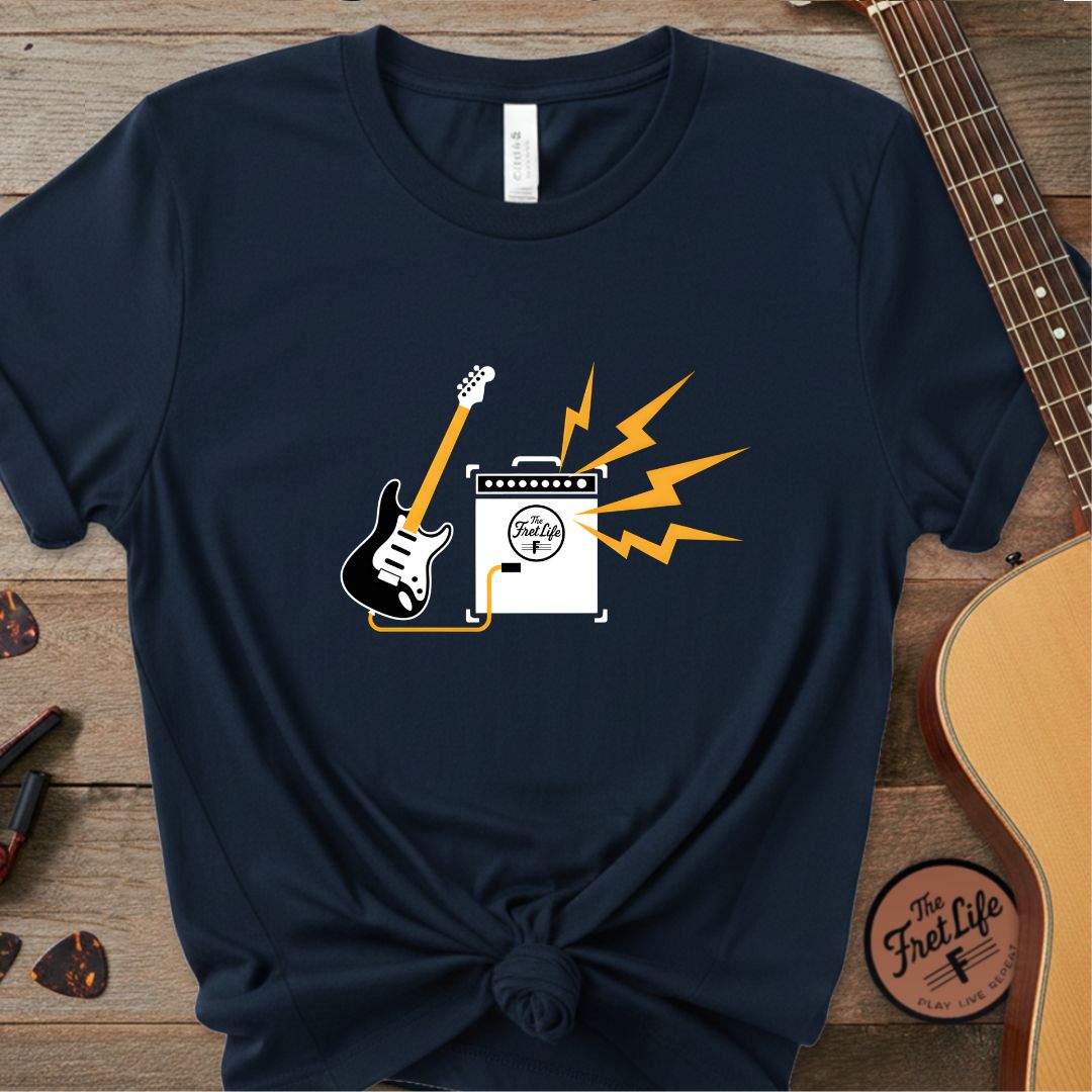 Printify T-Shirt True Navy / S Electric Guitar Power | Premium T-Shirt