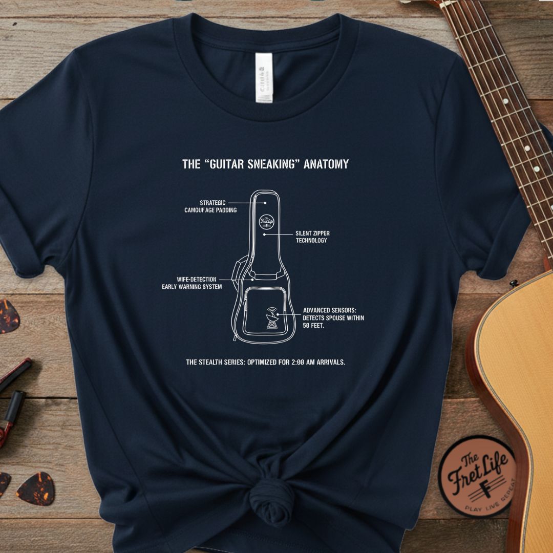 Printify T-Shirt True Navy / S The "Guitar Sneaking" Anatomy: Stealth Series T-Shirt