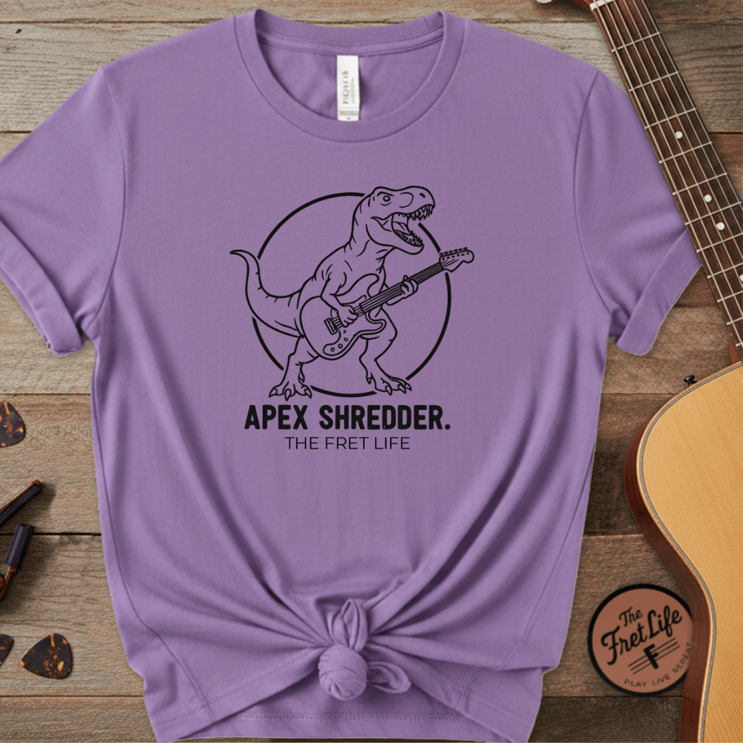 Printify T-Shirt Violet / M Apex Shredder – The King of the Fretboard Tee