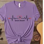 Printify T-Shirt Violet / M Bass Heart Premium Graphic Tee