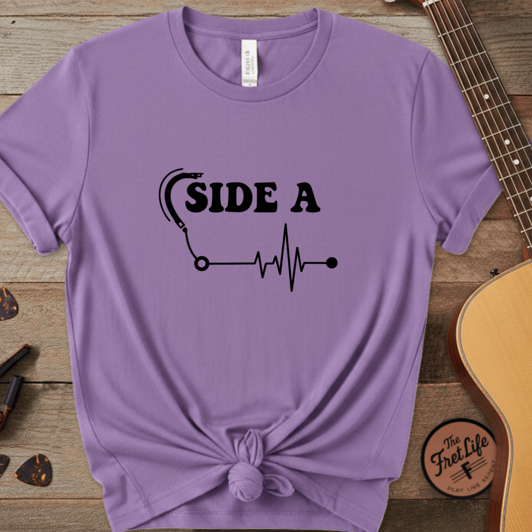 Printify T-Shirt Violet / M Side A Vinyl Pulse Graphic Tee