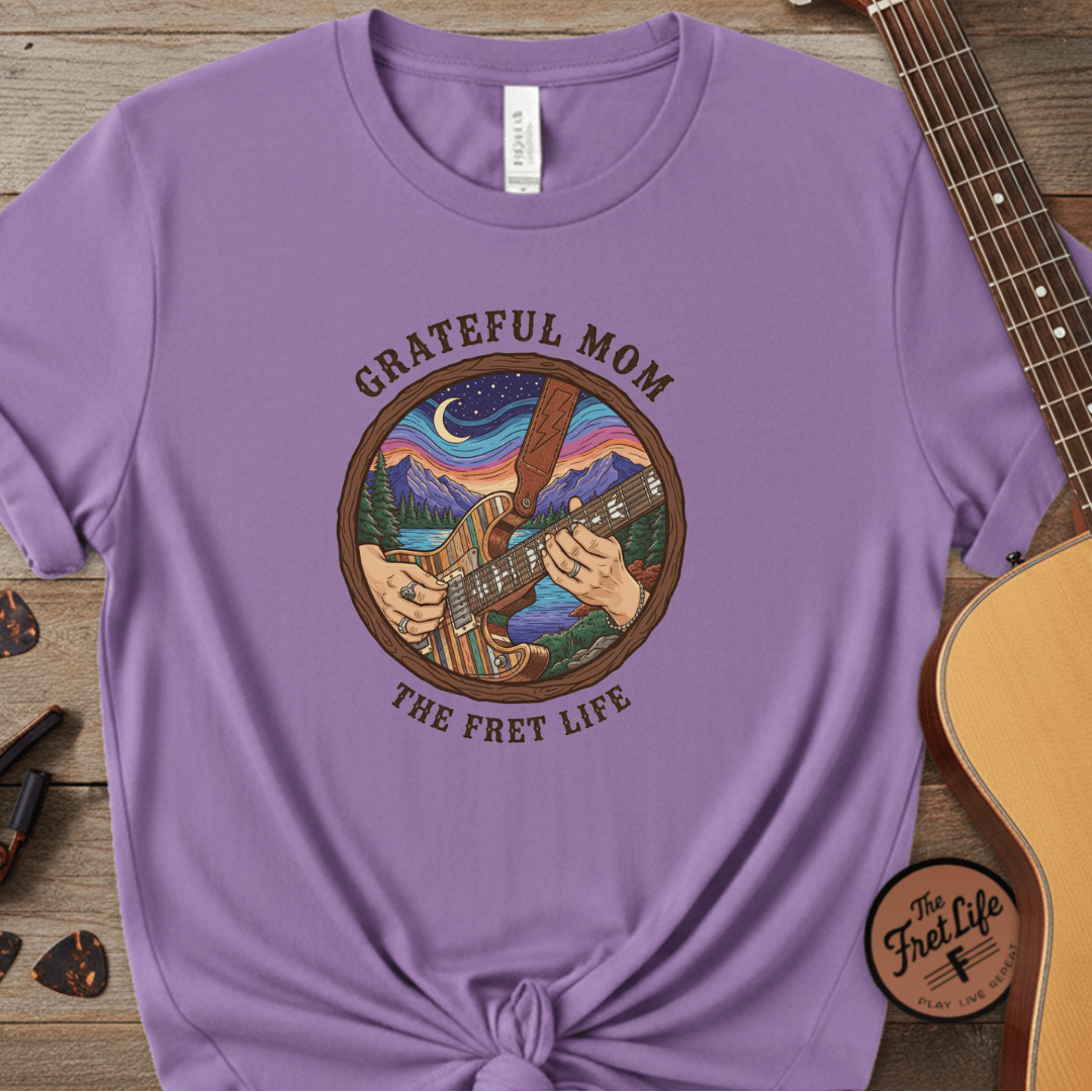 Printify T-Shirt Violet / S Grateful Mom: Night Jam Fret Life T-Shirt