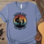 Printify T-Shirt Washed Denim / S Guitar Dad: The Fret Life Silhouetted Tee