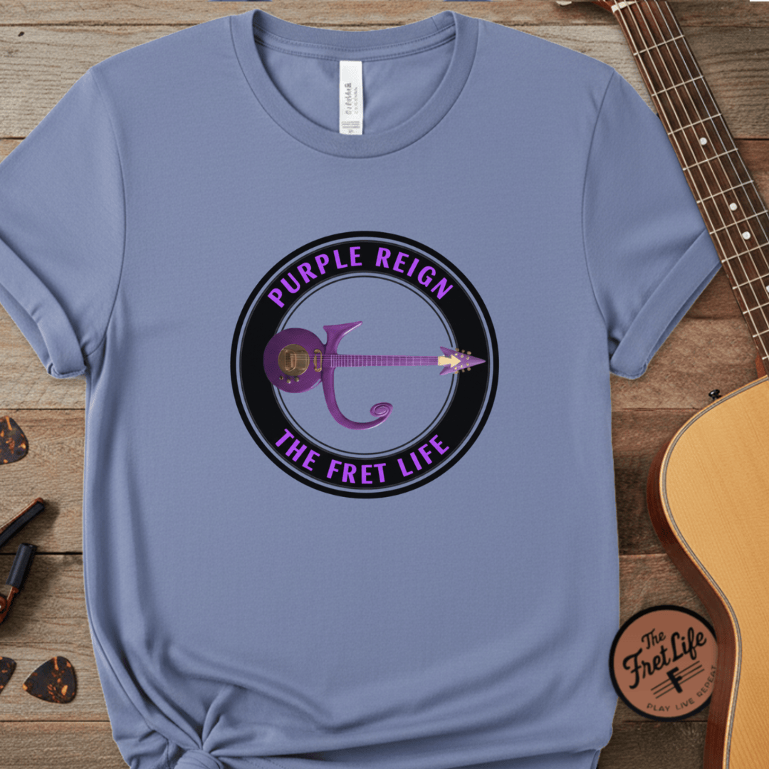 Printify T-Shirt Washed Denim / S Purple Reign T-Shirt | Guitarist Legend Fan Tee