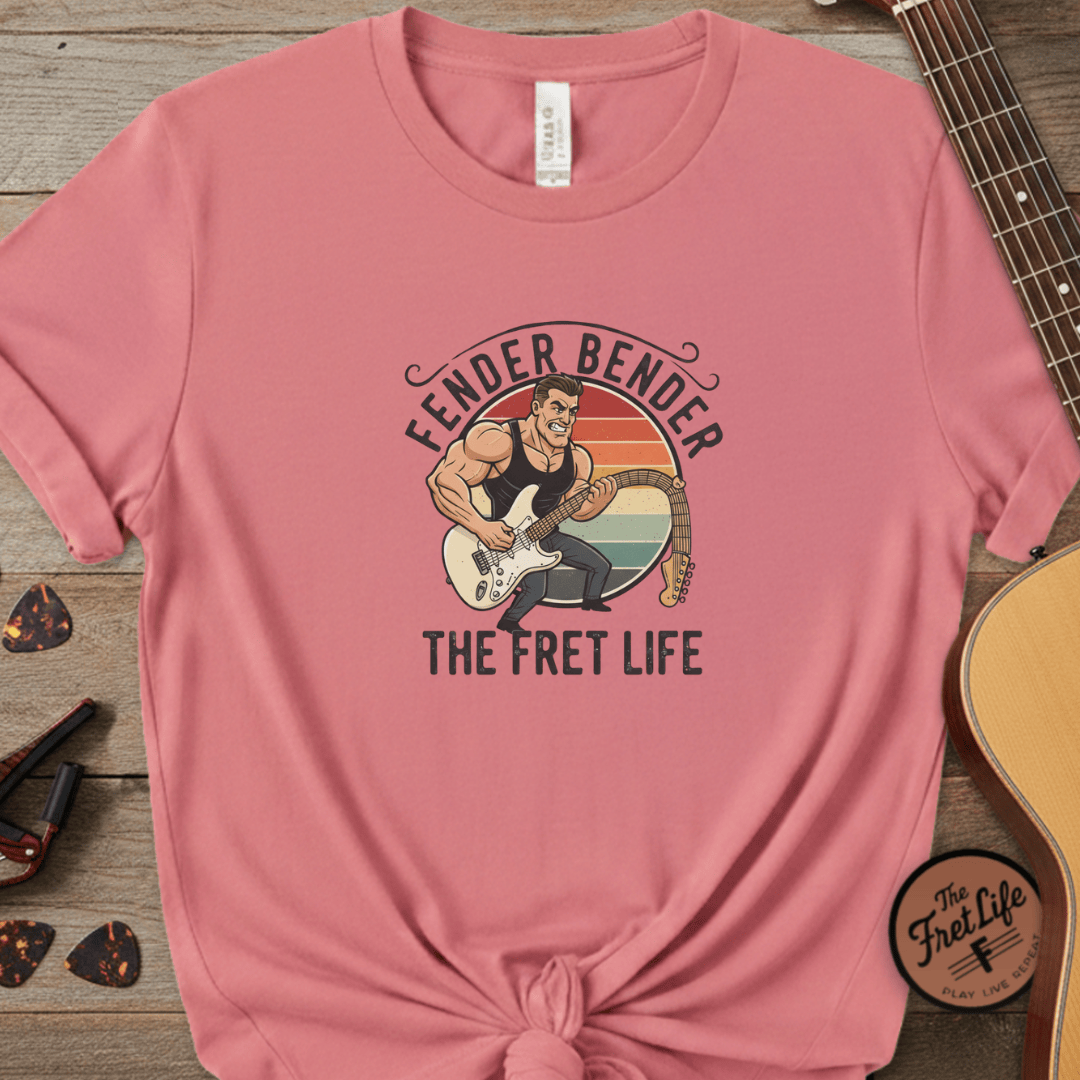Printify T-Shirt Watermelon / S Fender Bender: The Fret Life T-Shirt (Vintage Rocker Edition)