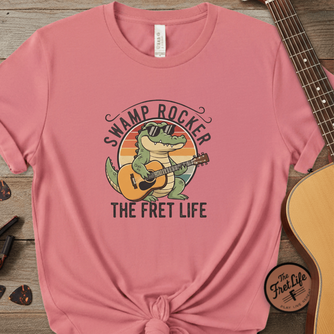 Printify T-Shirt Watermelon / S Swamp Rocker: The Fret Life Gator Tee