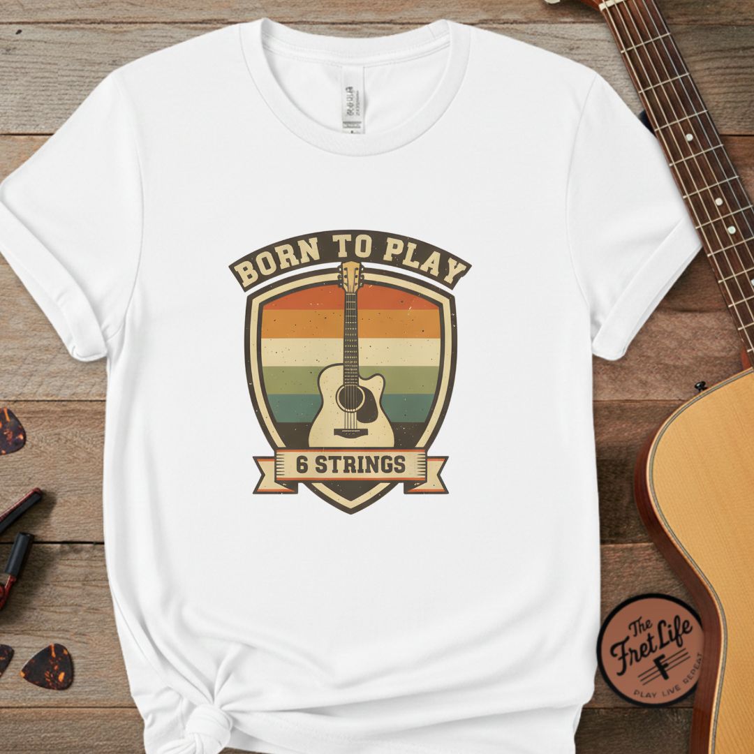 Printify T-Shirt White / L Born to Play 6 Strings | Premium T-Shirt