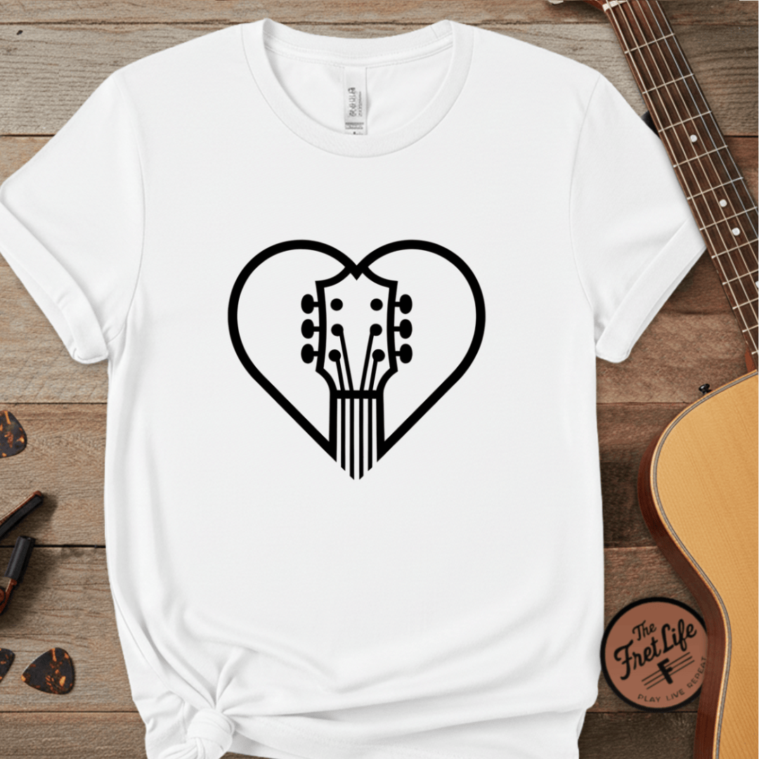 Printify T-Shirt White / L Guitar Heartbeat | Premium T-Shirt
