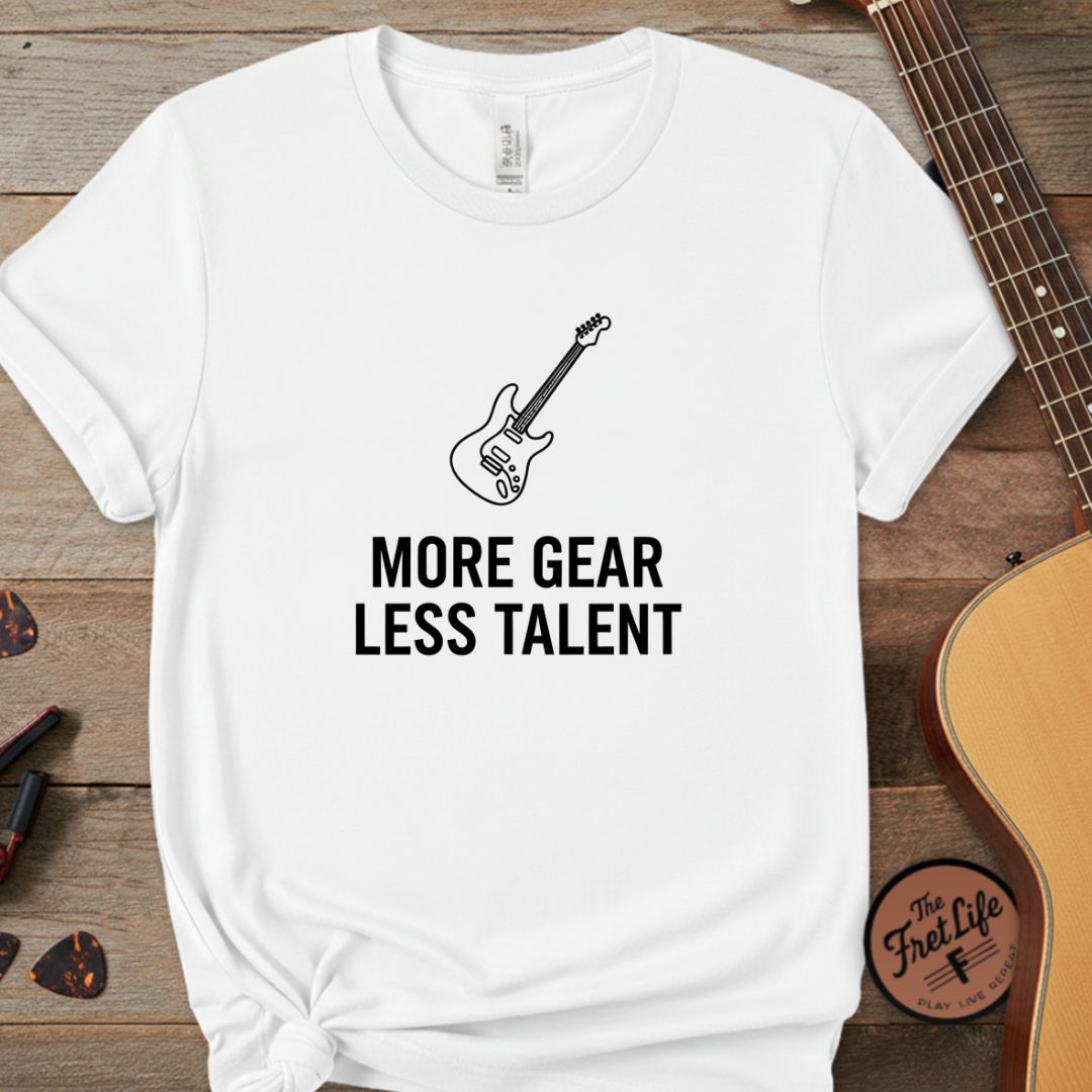 Printify T-Shirt White / L "More Gear, Less Talent" Premium Tee