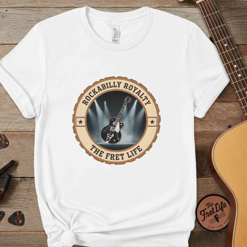 Printify T-Shirt White / L Rockabilly Royalty Tee | Gretsch Duo Jet Falcon Electric Guitar Shirt