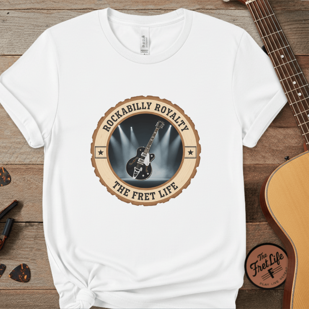 Printify T-Shirt White / L Rockabilly Royalty Tee | Gretsch Duo Jet Falcon Electric Guitar Shirt