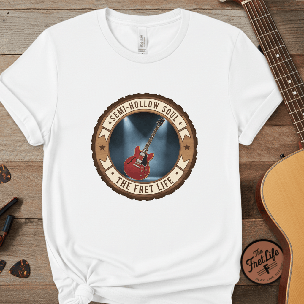 Printify T-Shirt White / L Semi-Hollow Soul Tee | Gibson ES-335 Blues Jazz Guitar Shirt