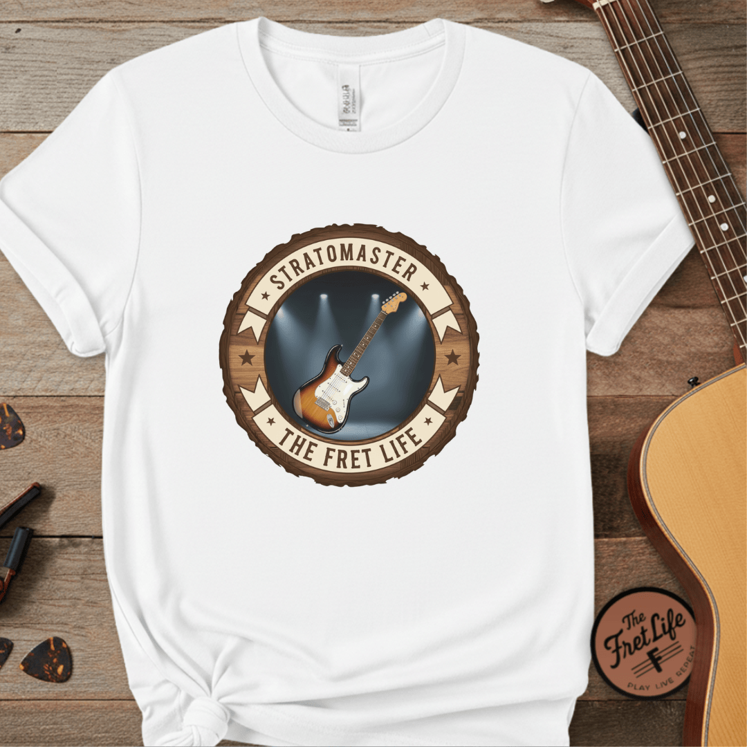 Printify T-Shirt White / L Stratomaster Tee | Fender Stratocaster Electric Guitar Fan Shirt