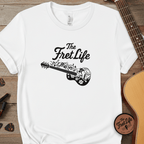 Printify T-Shirt White / L T-shirt - Flower Guitar 'The Fret Life' Subtle Design - Music and Guitar Lover Gift