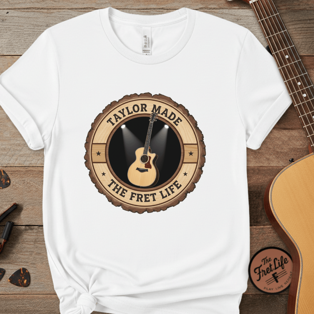 Printify T-Shirt White / L Taylor Made Tee | Modern Acoustic Guitar Player Shirt