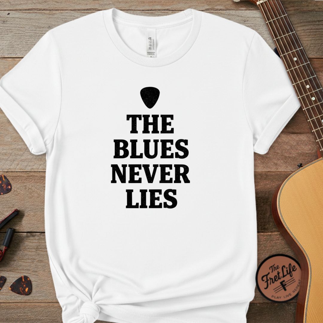 Printify T-Shirt White / L "The Blues Never Lies" Premium Tee