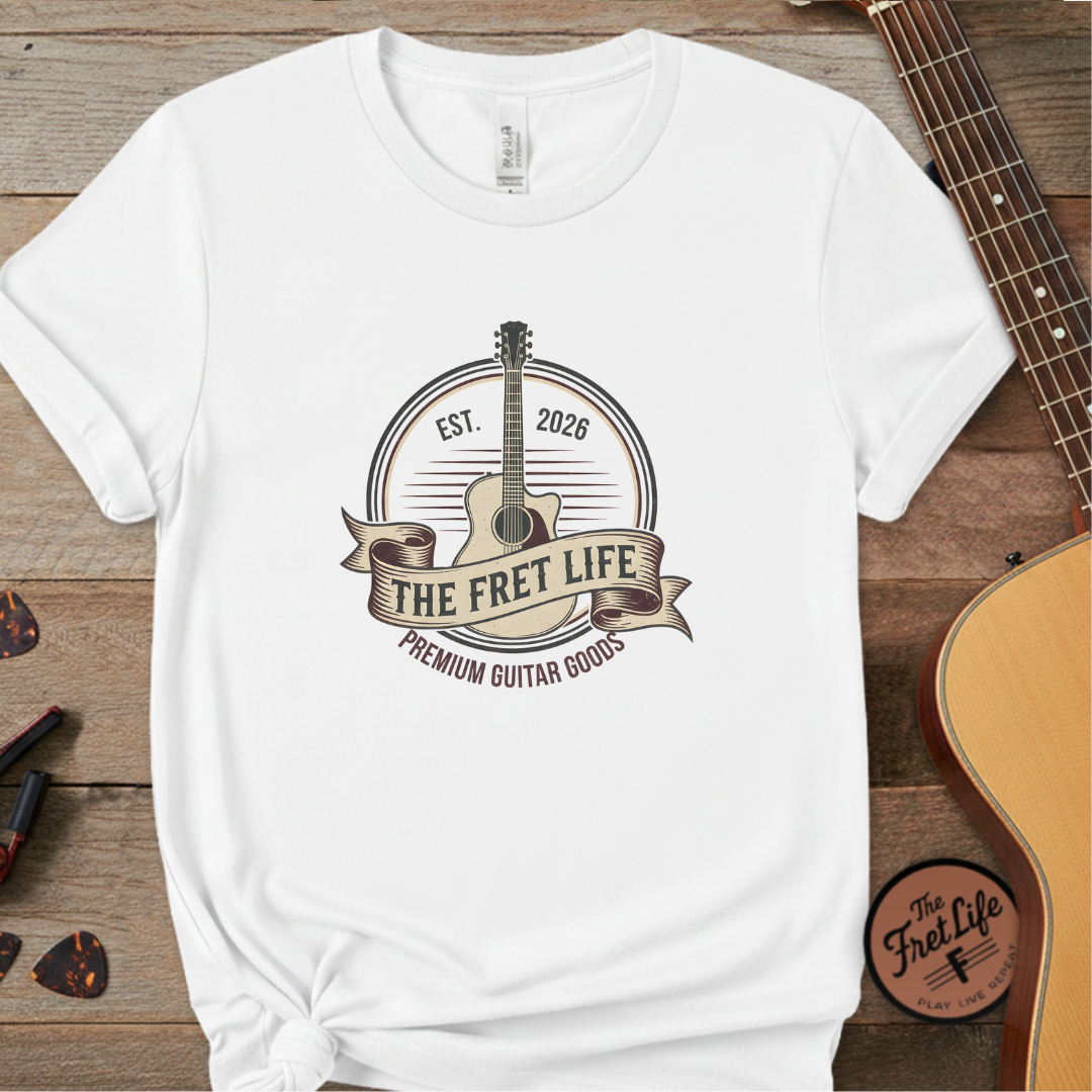 Printify T-Shirt White / L The Fret Life |  Guitar Goods Premium Tee