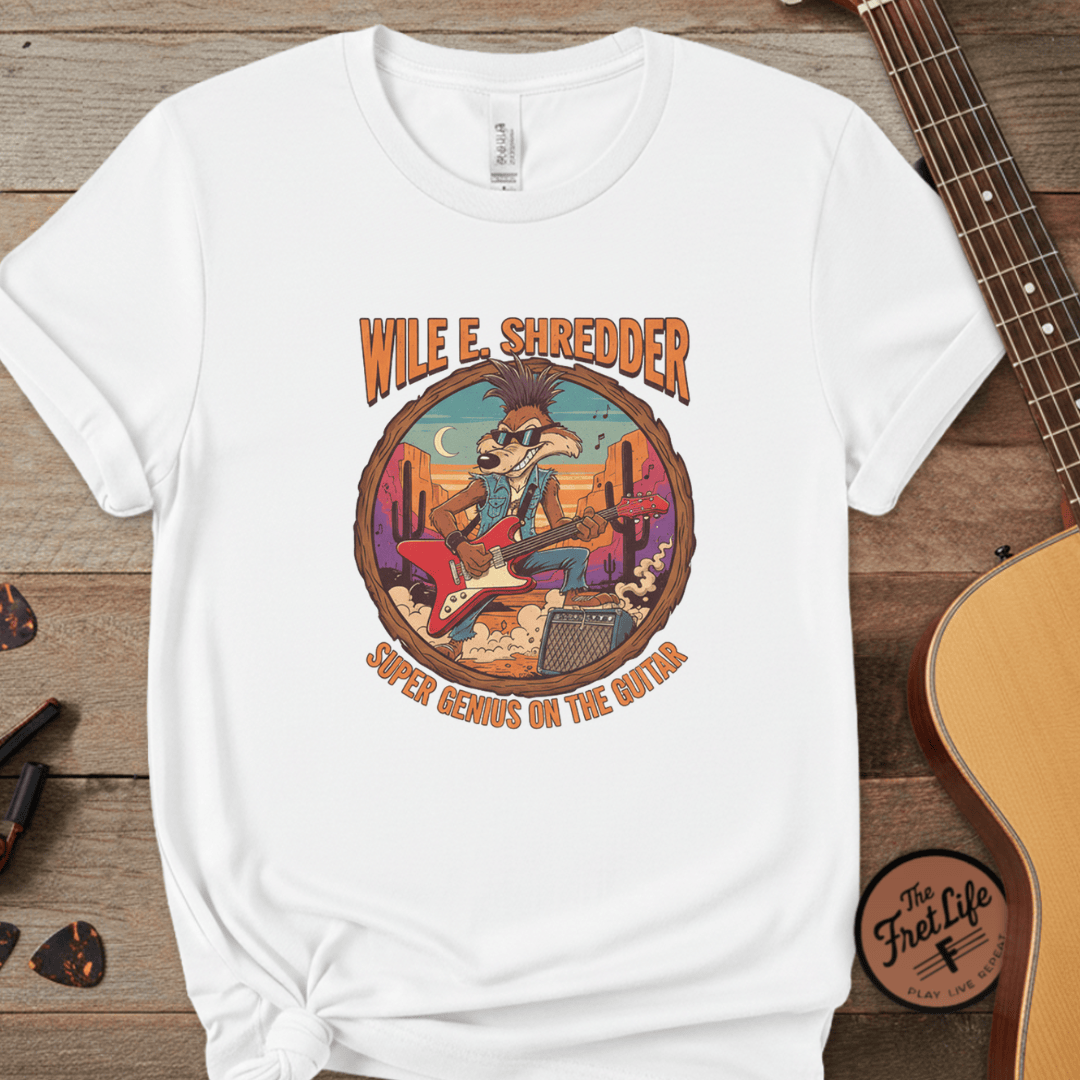 Printify T-Shirt White / L Wile E Shredder Desert Guitar - Graphic T-Shirt