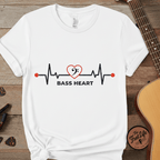 Printify T-Shirt White / M Bass Heart Premium Graphic Tee