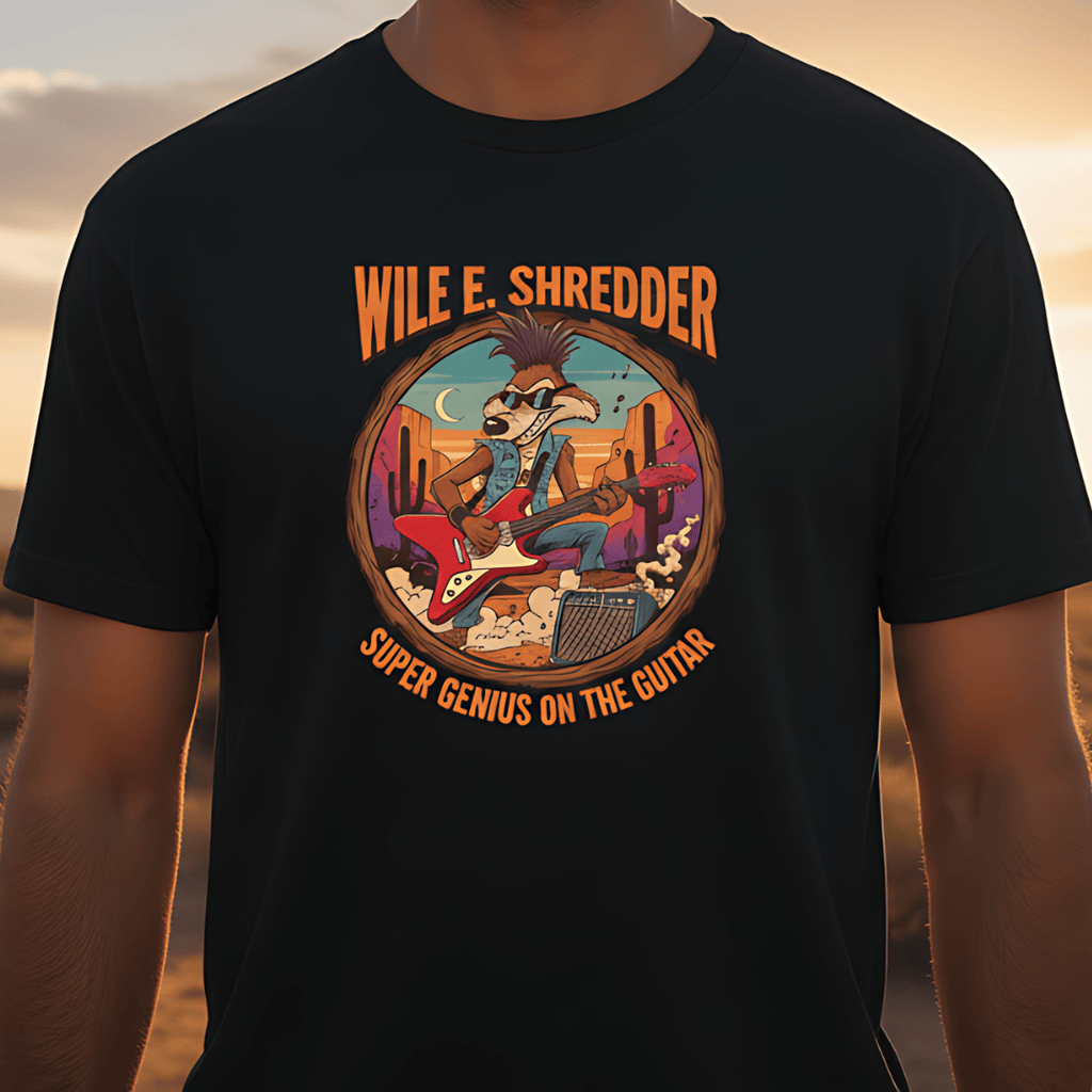 Printify T-Shirt Wile E Shredder Desert Guitar - Graphic T-Shirt