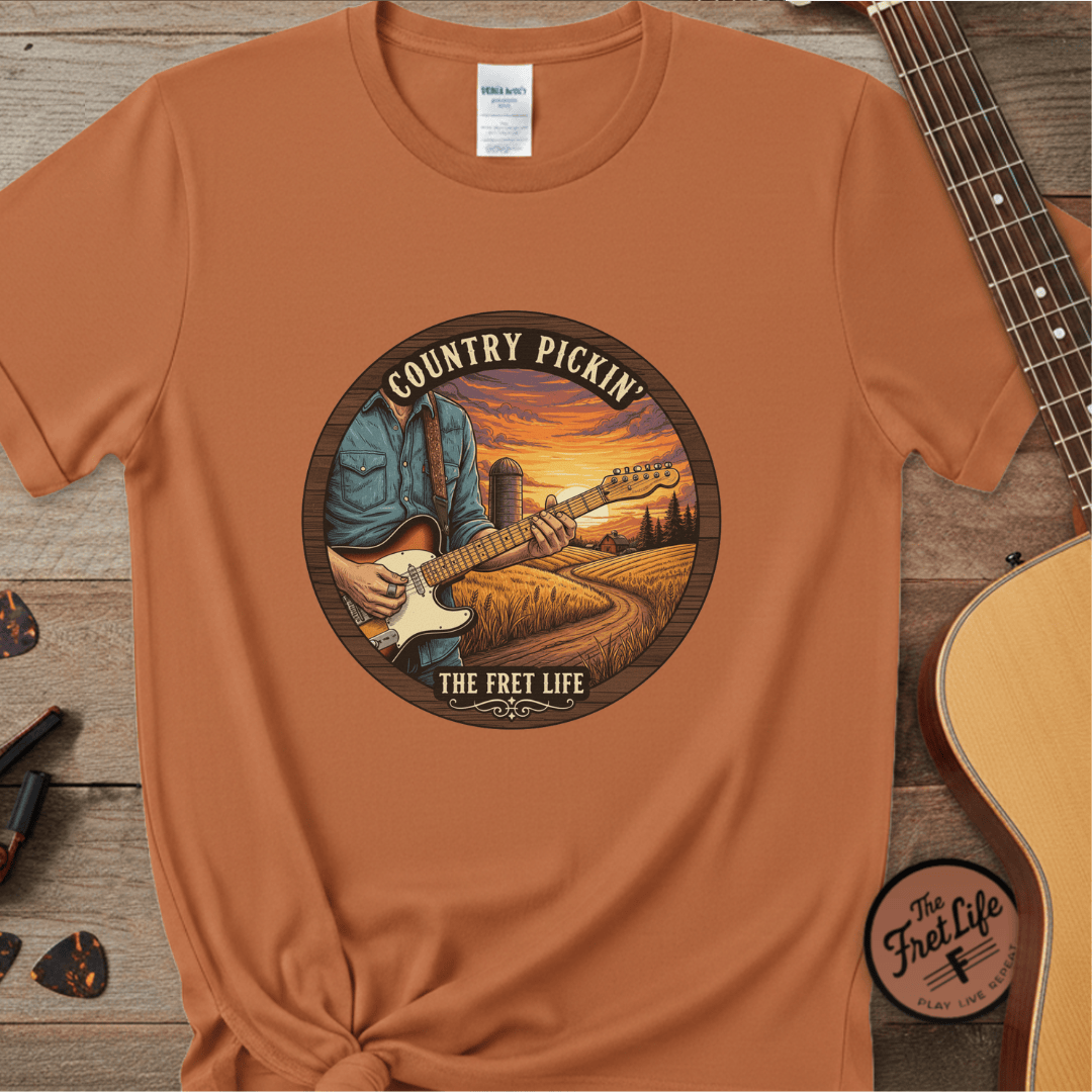 Printify T-Shirt Yam / S Country Pickin' Guitar T-Shirt
