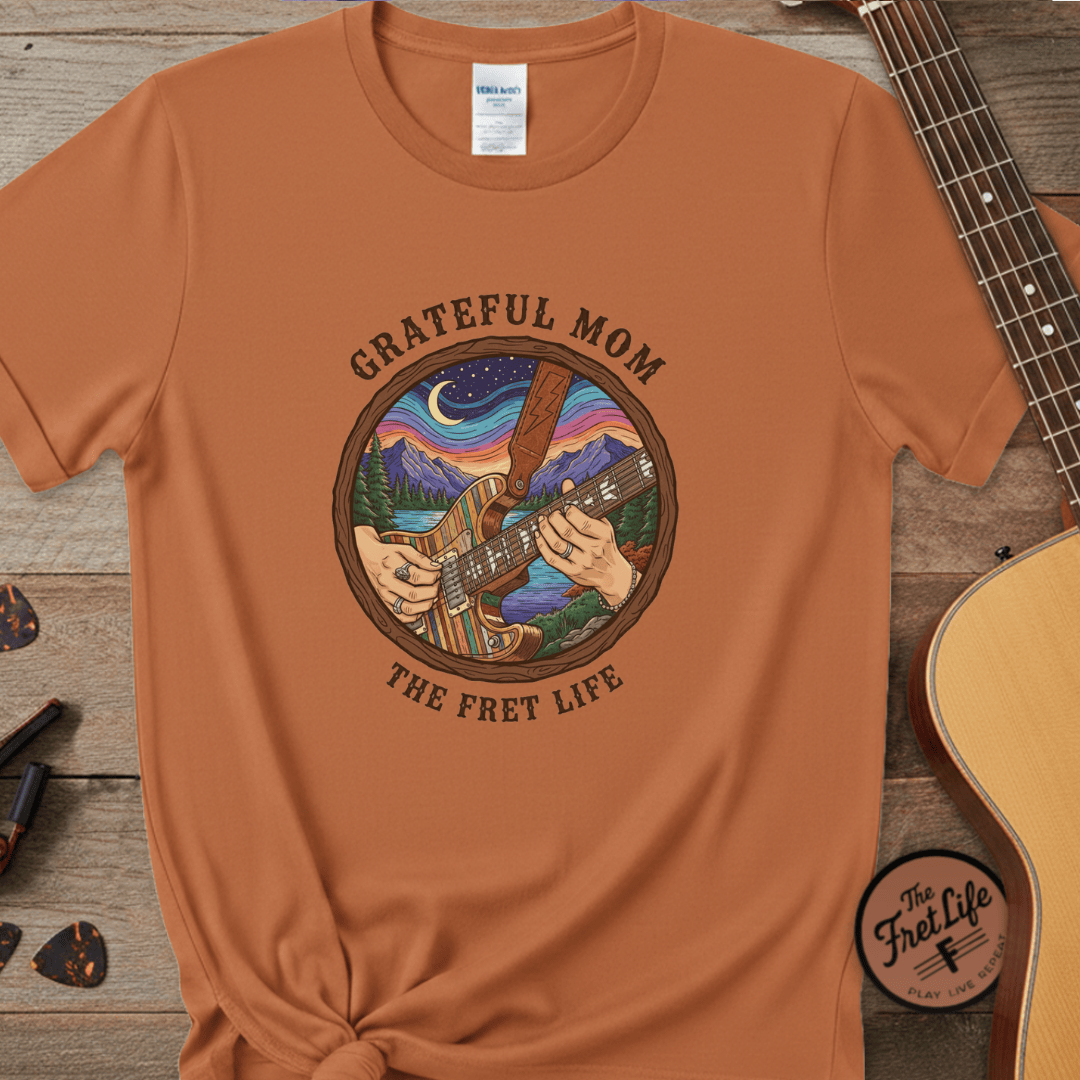 Printify T-Shirt Yam / S Grateful Mom: Night Jam Fret Life T-Shirt