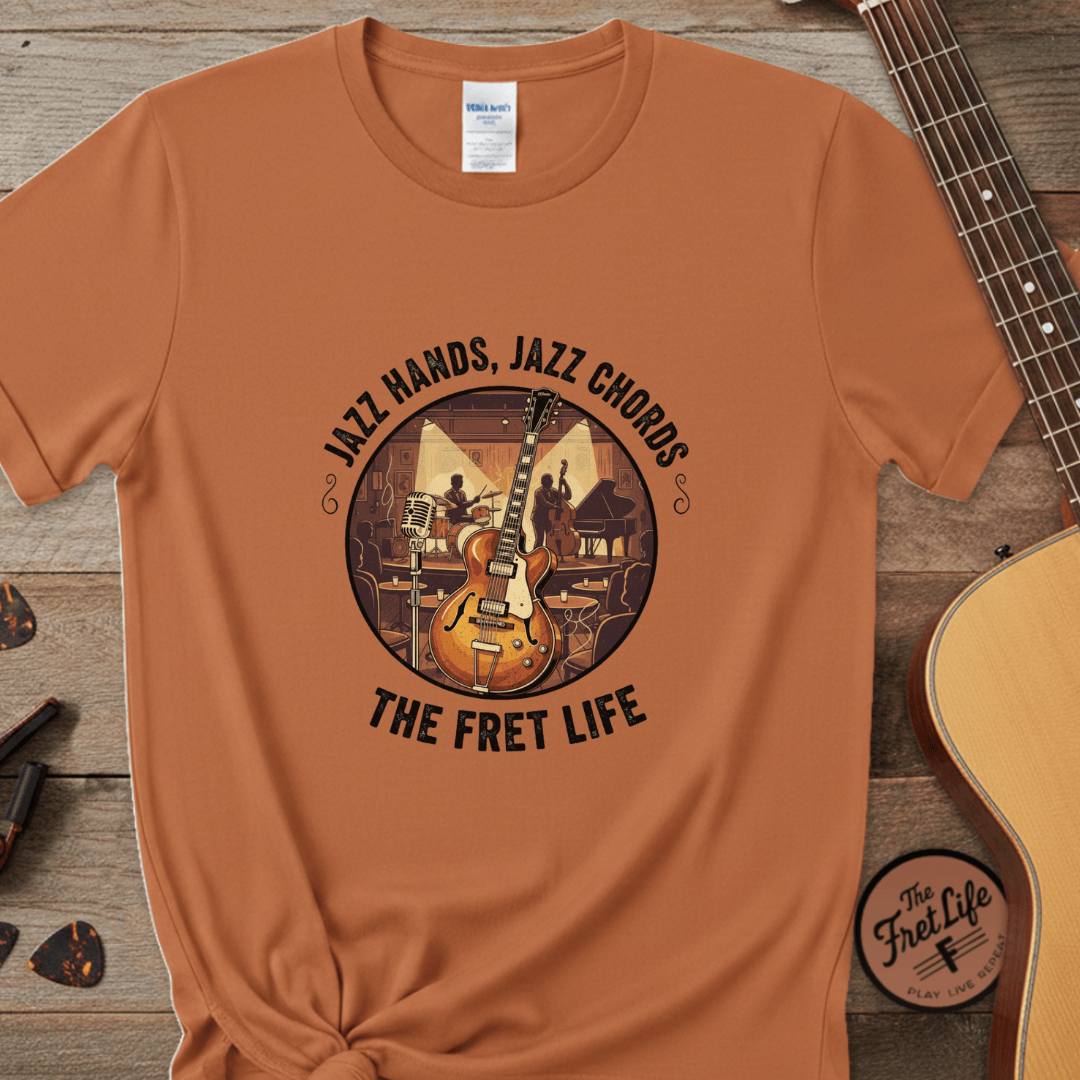Printify T-Shirt Yam / S Jazz Hands, Jazz Chords: The Fret Life Club Tee