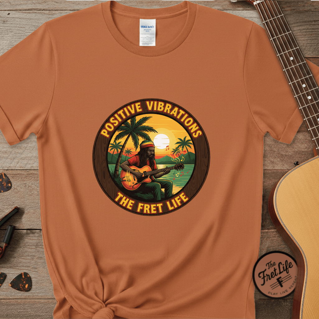 Printify T-Shirt Yam / S Positive Vibrations - The Fret Life Reggae Tee