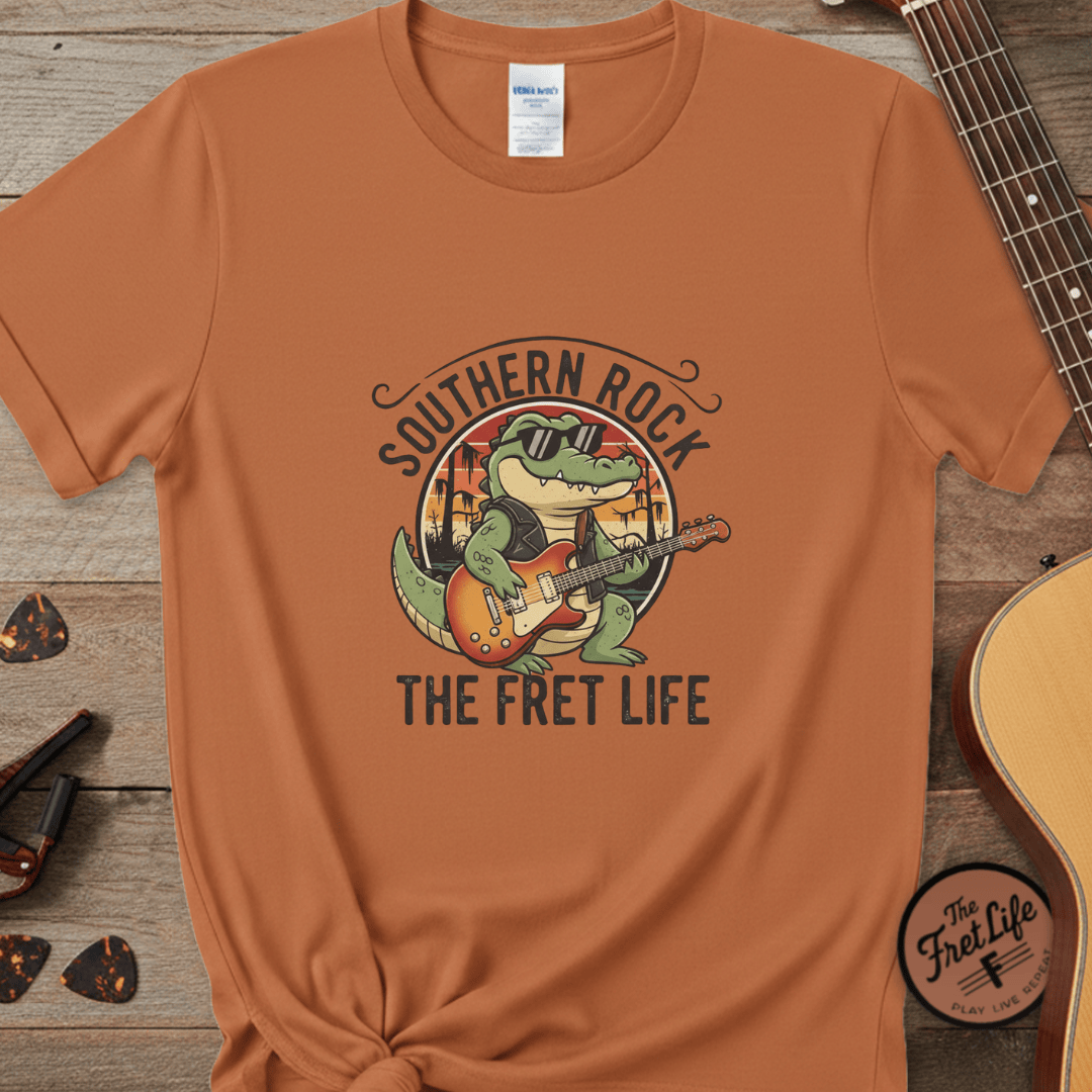Printify T-Shirt Yam / S Southern Rock Gator: The Fret Life Swamp Jam Tee
