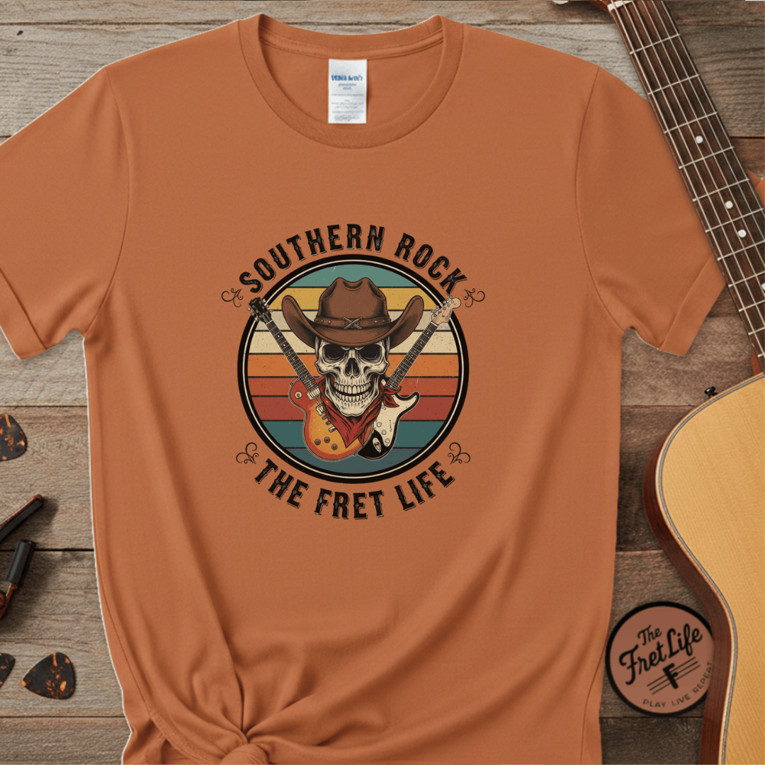 Printify T-Shirt Yam / S Southern Rock Skull: The Fret Life Outlaw Tee