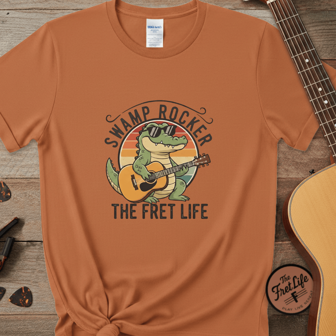 Printify T-Shirt Yam / S Swamp Rocker: The Fret Life Gator Tee