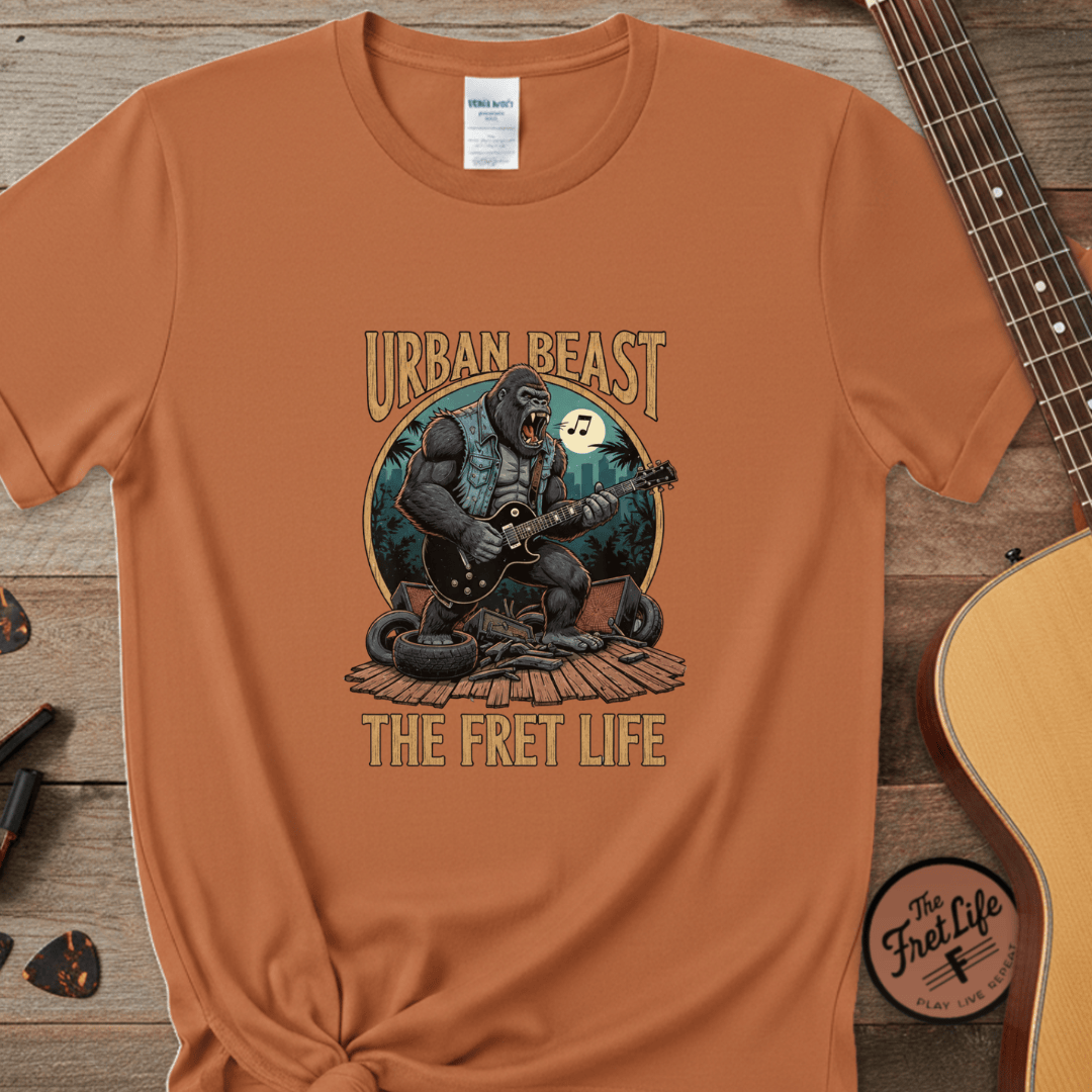 Printify T-Shirt Yam / S Urban Beast: The Fret Life Concrete Jungle Tee